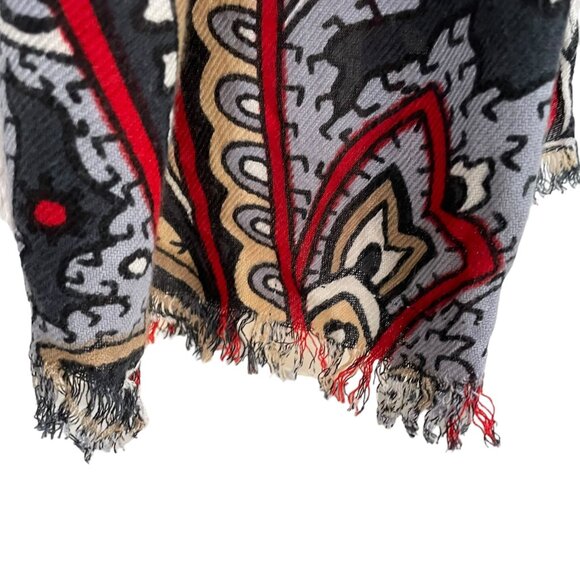 New York Paisley Print Scarf 70"x19" - Elegant Boho Chic Festival Wrap Colorful - Picture 6 of 8